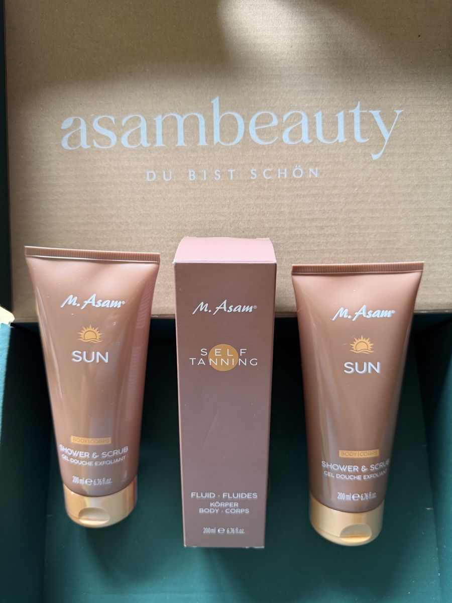Creme abbronzanti: NEU M. Asam Self Tanning Selbstbräuner & Dusch & Peeling – Nuovo e nell'imballaggio originale da Falera venduto da duca73