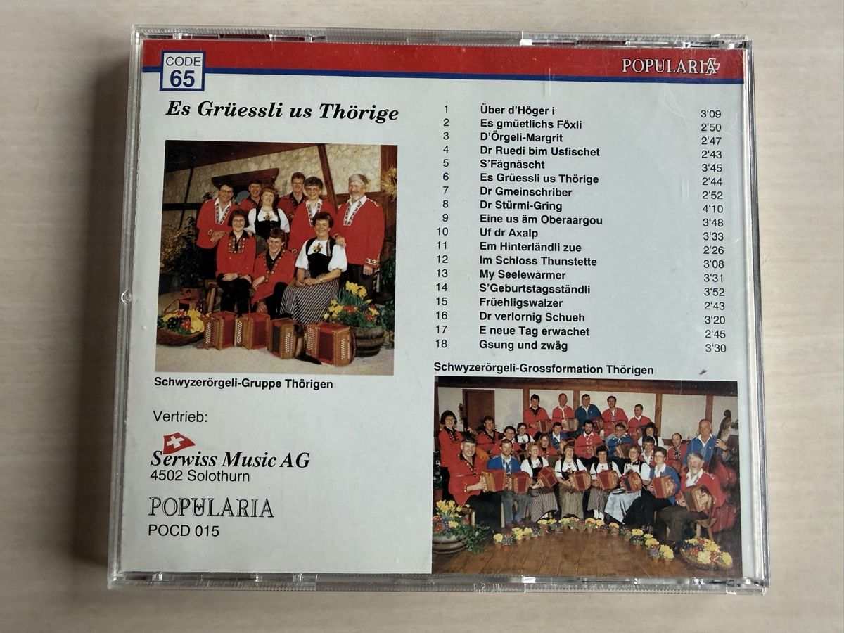 CD: CD Es Grüessli us Thörige Schwyzerörgeli Quartett  – Usato da Oberried Brienz venduto da Chyara 1