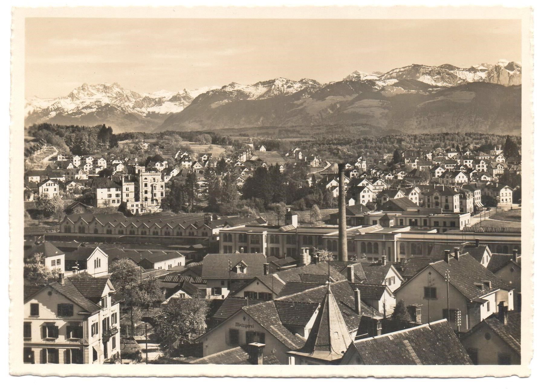 Cartoline postali: RÜTI Fabrik, Metzgerei – Usato da Jona venduto da philajona