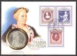 Silber-Münzbrief, Maria Theresia Taler, 28 gr./0,833,