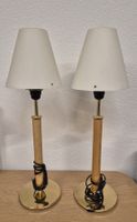 Vintage Tischlampen Mid-Century Modern (Holz, Messing, Glas)