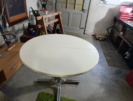 Runder Tisch Chromfuss Weiss 
