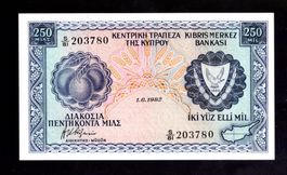 Cyprus 250 mils 1982 UNC selten date