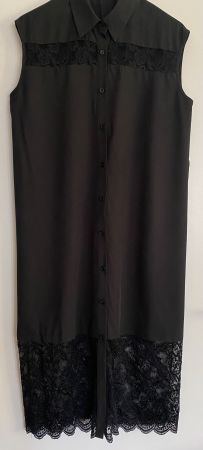 Kleid in Schwarz mit Spitzendetail, Gr. XL