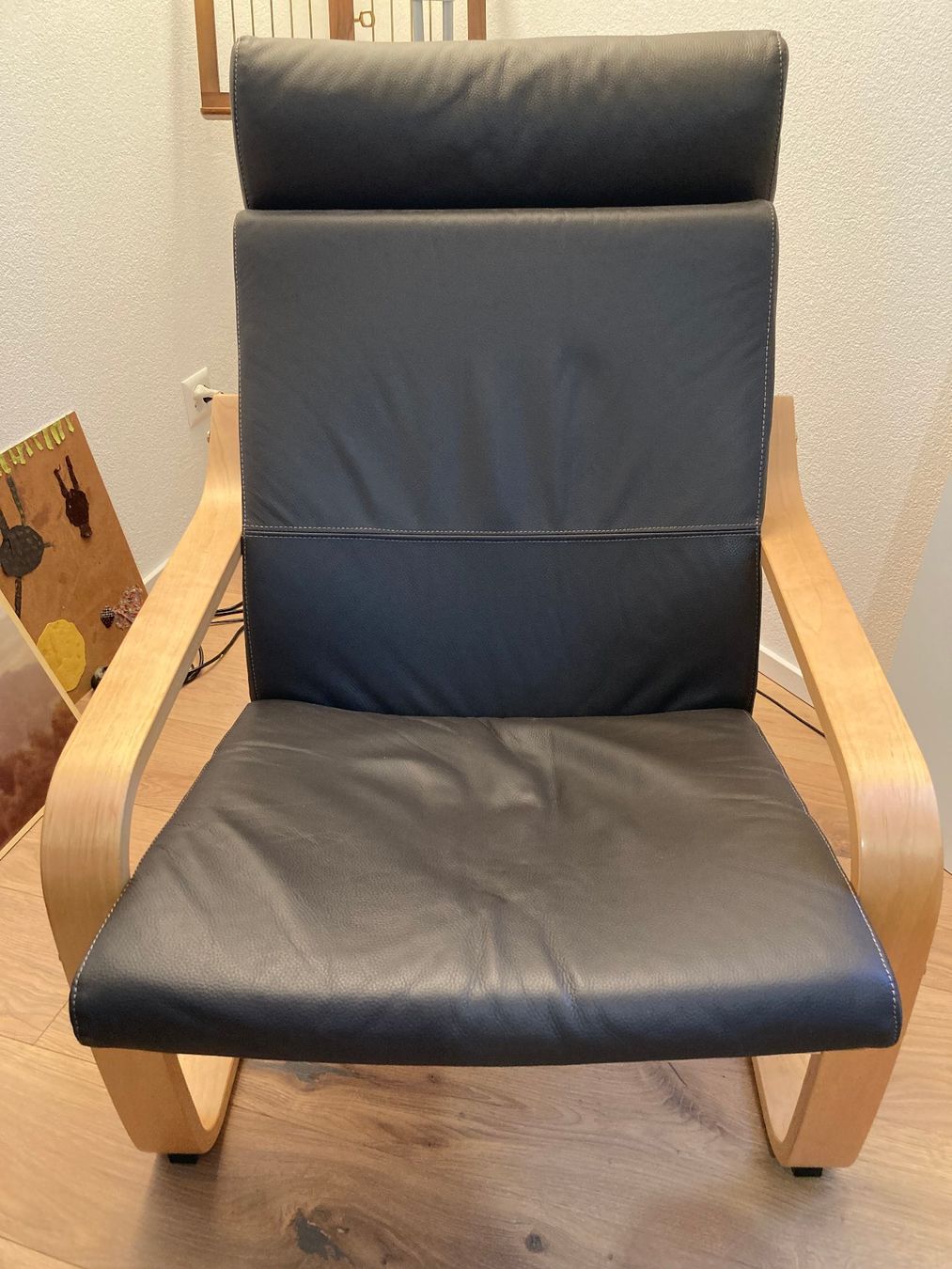 Ikea Sessel: Poäng Sessel und Hocker, Lederbezug – Gebraucht aus Birrhard von thorgal5 1