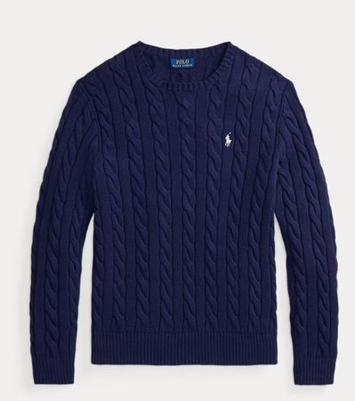 Polo Ralph Lauren Baumwollpullover L navy Cable Crewneck