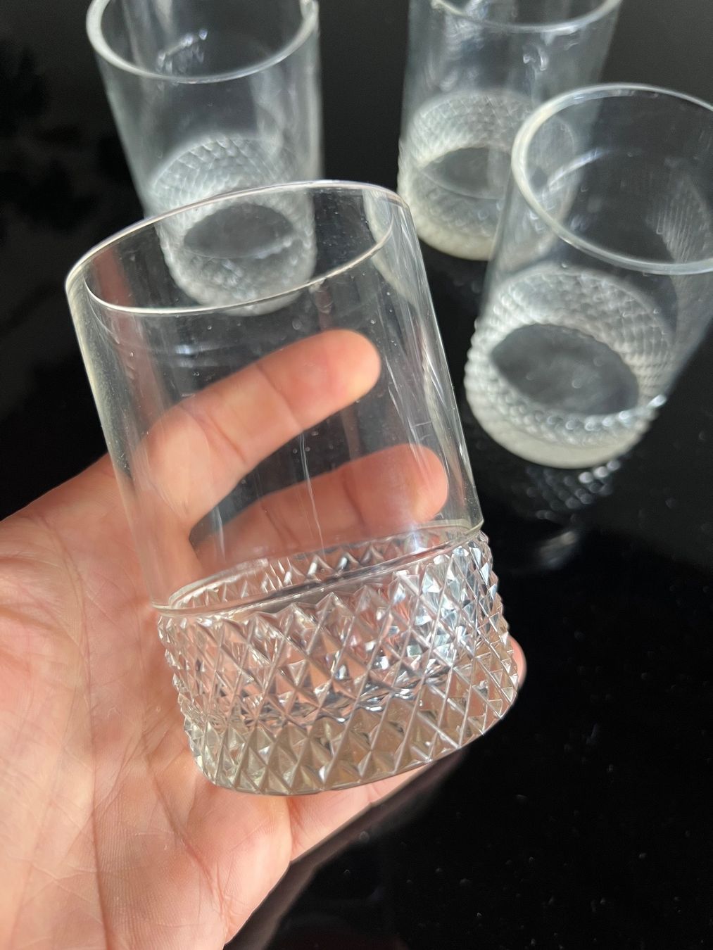 Bicchieri: 4 handgeschliffene Kristallgläser Wassergläser Vintage – Usato da Zürich venduto da Ralph12345