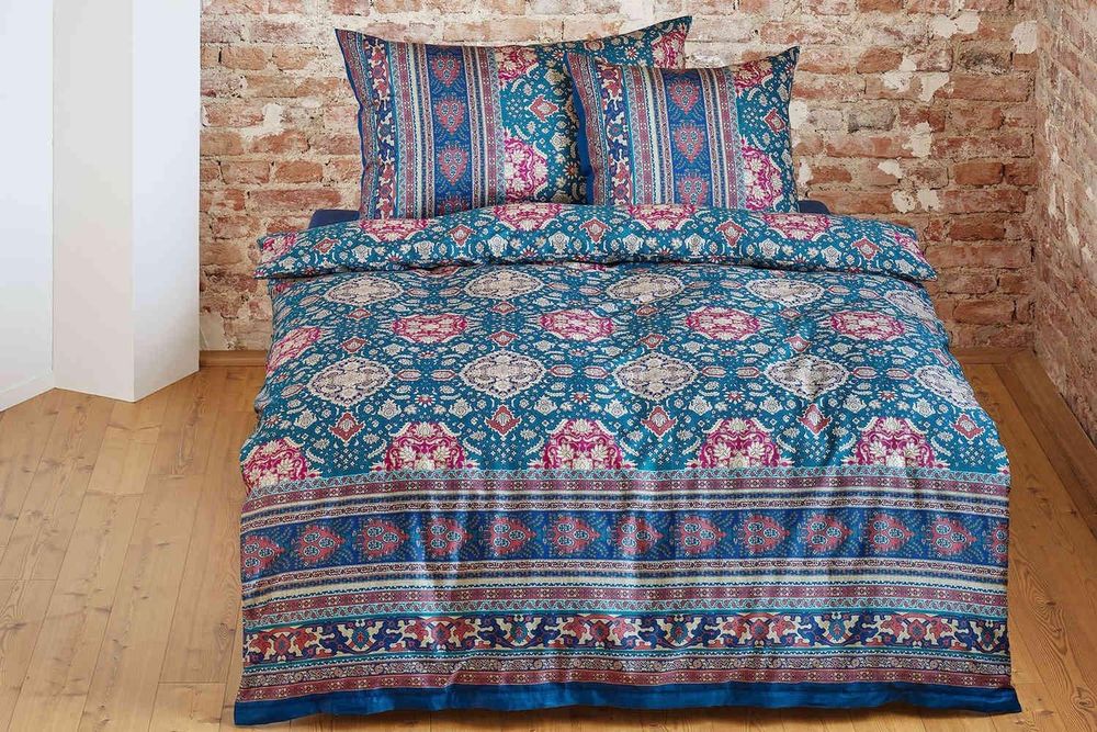 Bassetti Biancheria da letto 3 pezzi BW Piazza Dei Miracoli B1 Blu, 100% cotone con chiusura lampo, dimensioni: 200 x 200 cm, 80 x 80 cm, 9314274 : Bassetti