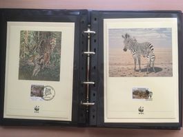 Album WWF Briefmarken-Gruss-+Postkarten Sammlung «Bedrohte