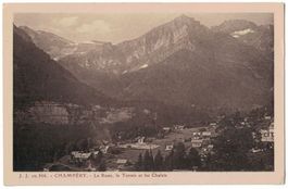 Champéry. Le Ruan, le Tennis et Chalets, circulée 1928