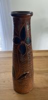 Keramik Vase Blumenmuster braun guter Zustand
