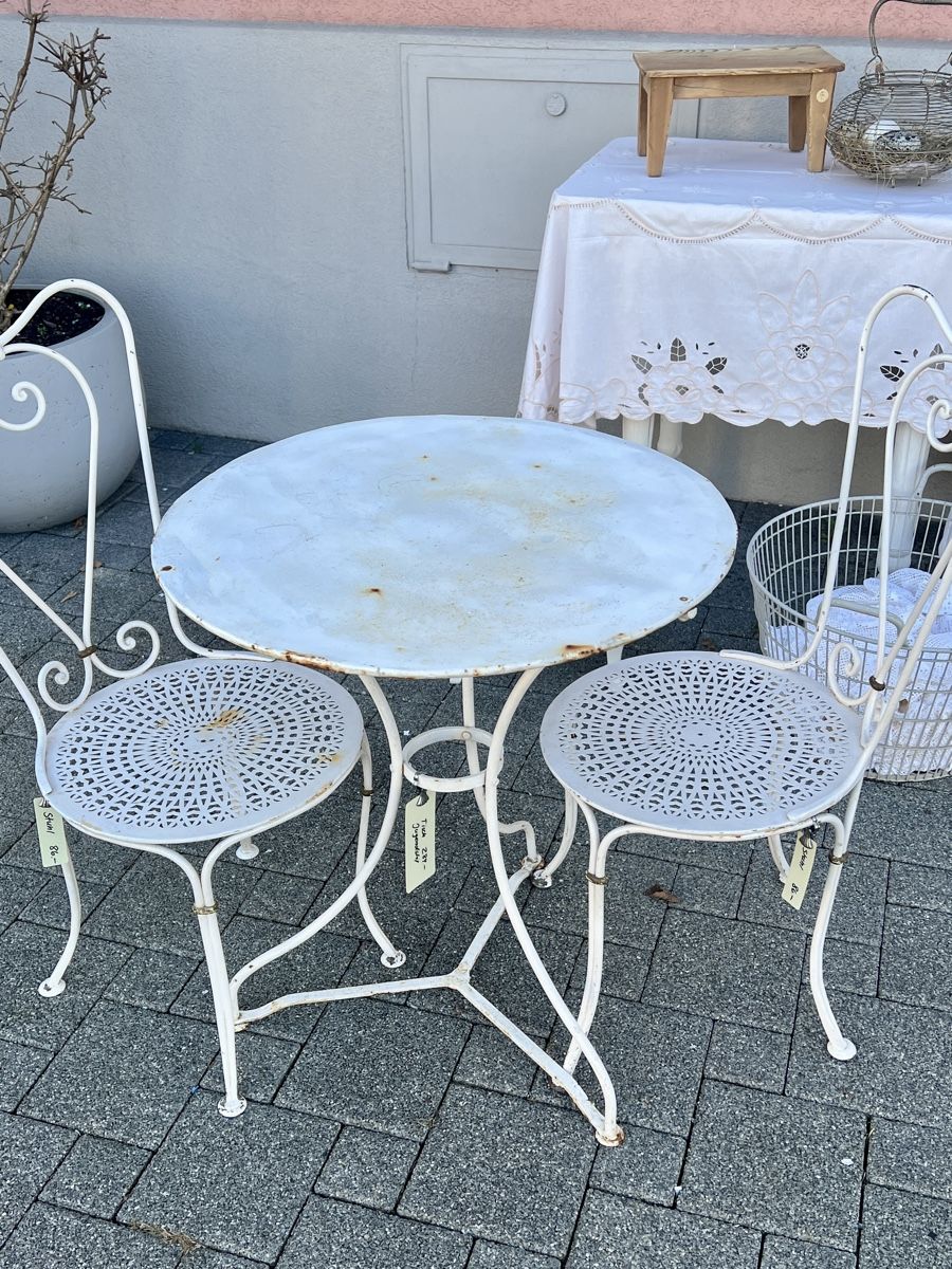 Tavoli: Metalltisch Gartentisch rund Blechtisch – Usato da Sirnach venduto da dasrosahaus 1