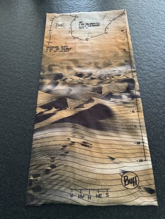 Buff Original Tube Scarf Map Print Beige Brown New