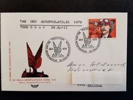 Chur   Schlumpf  Autogramm 1979  Aerophilatelie  Ganzsache