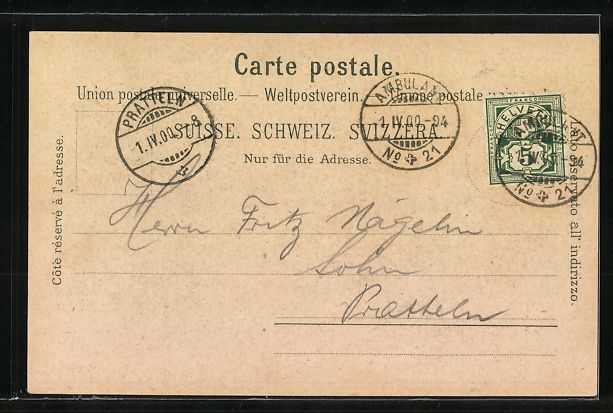 Cartoline postali: Mondschein-Lithographie Rheinfelden, Ort – Usato da Berlin venduto da bartko-reher 1