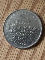 Französische 5 Francs Münze 1973