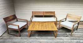 Garten Lounge Set aus Teakholz / Sitzgruppe 4-teilig