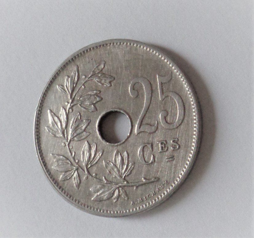 Tutti le monete: 25 Cent Belgien 1913 und 1921 – Usato da Kriens venduto da TSCH1 2