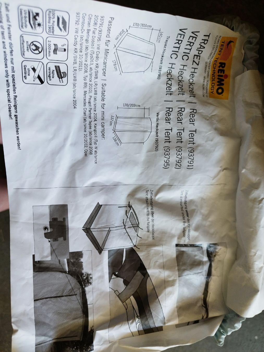 Auvents & marquises: tenda posteriore REIMO – D'occasion à Davesco-Soragno par gal_2wwd 3