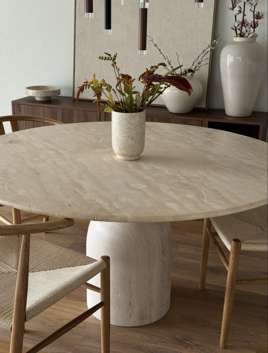 Minerali & Pietre curative: Runder Esstisch Travertin 140cm Durchmesser – Nuovo (secondo la descrizione) da Winterthur venduto da JetiD 2