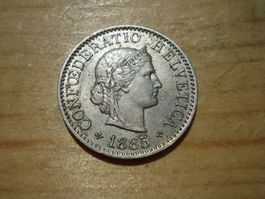 (H3) 5 Rappen 1885 UNZ-
