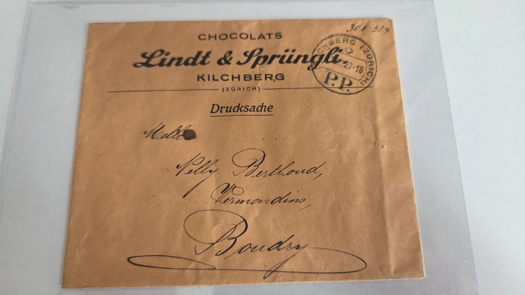 Alle Briefmarken: 1929 Drucksache Lindt &Sprüngli – Gebraucht aus Arni AG von Moth68
