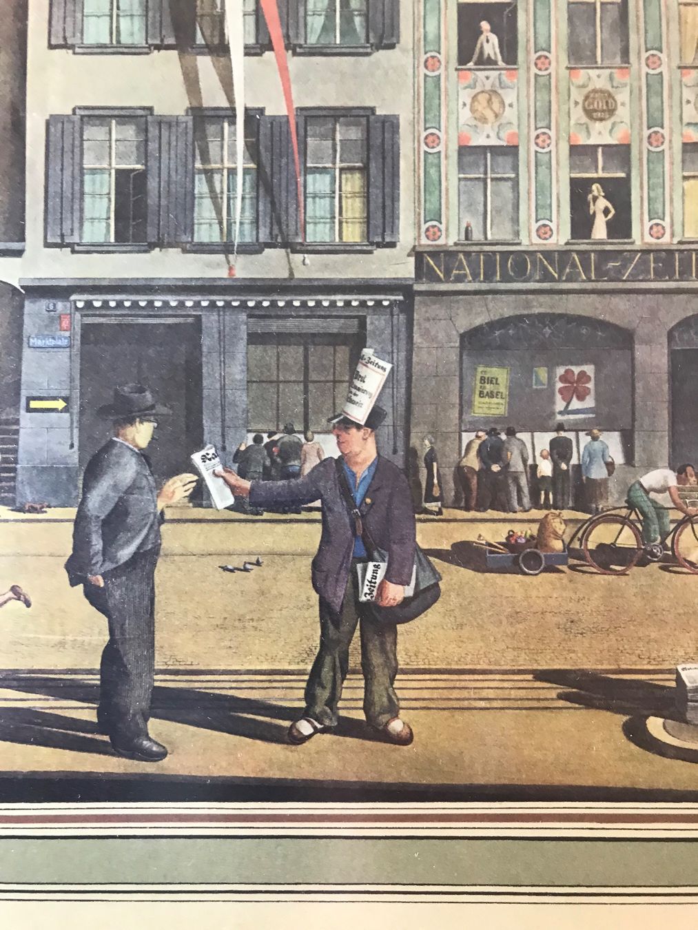 Grafica & Litografie: Niklaus Stöcklin- Marktplatz Basel – Usato da Füllinsdorf venduto da unda2 5