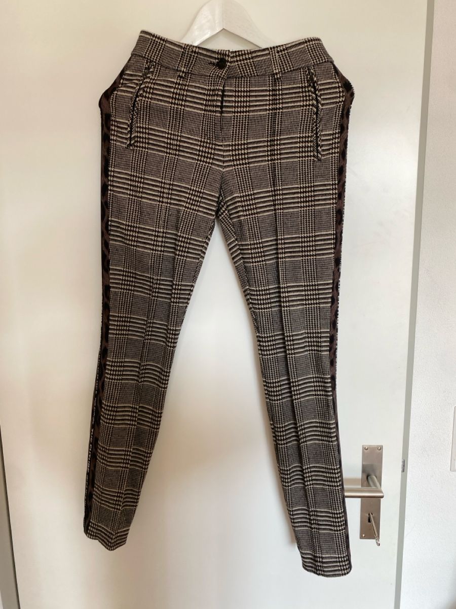 Cambio Hosen: Cambio Hose mit Karo-Muster und Leoprint, Gr. 36 – Gebraucht aus Muensingen von drleevsy