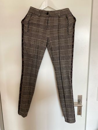 Cambio Hose mit Karo-Muster und Leoprint, Gr. 36