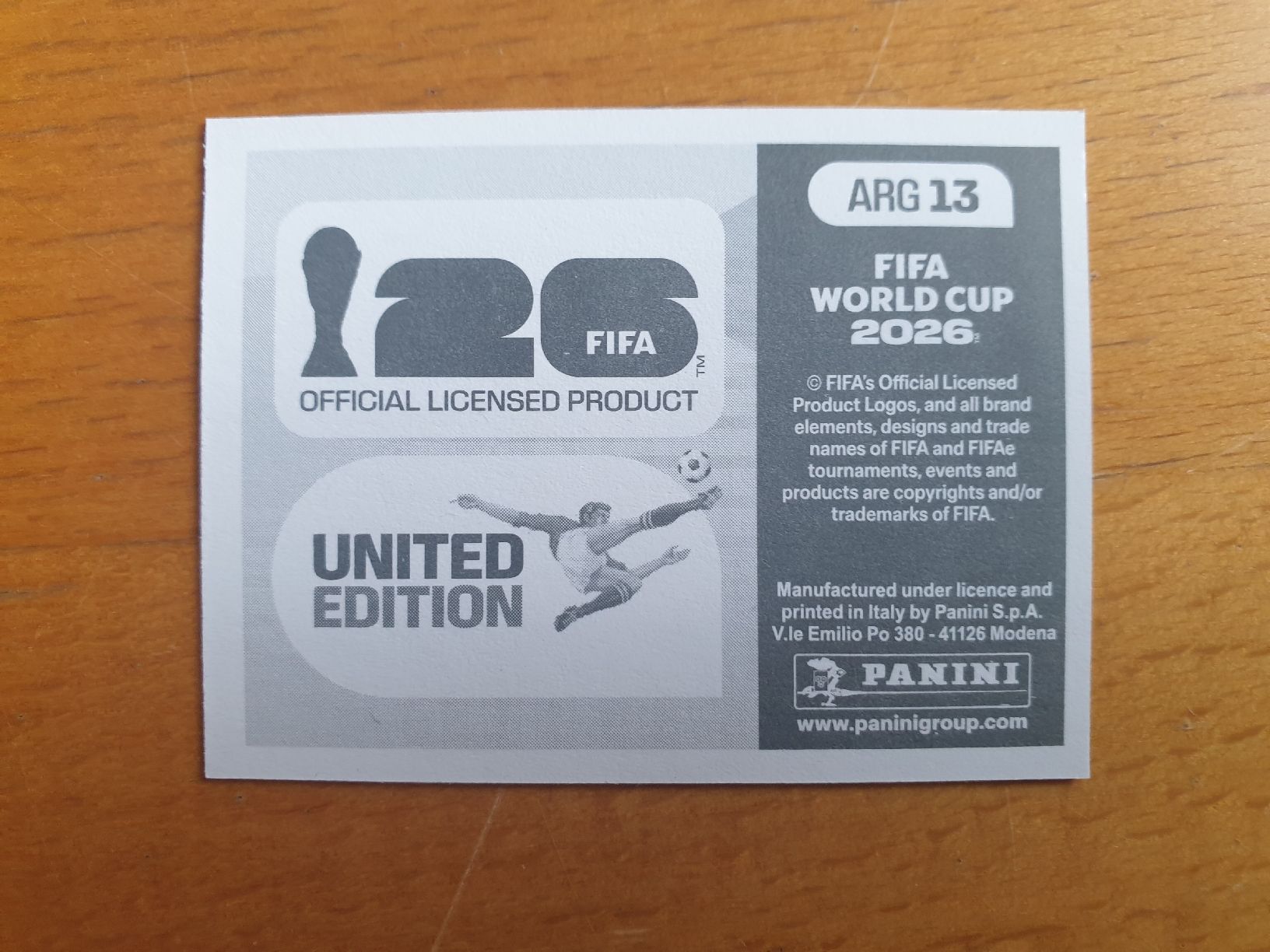 Panini Cartes à collectionner: Panini WM 2026 ARG 13 – Neuf (Voir description) à Einsiedeln par MGXX 1