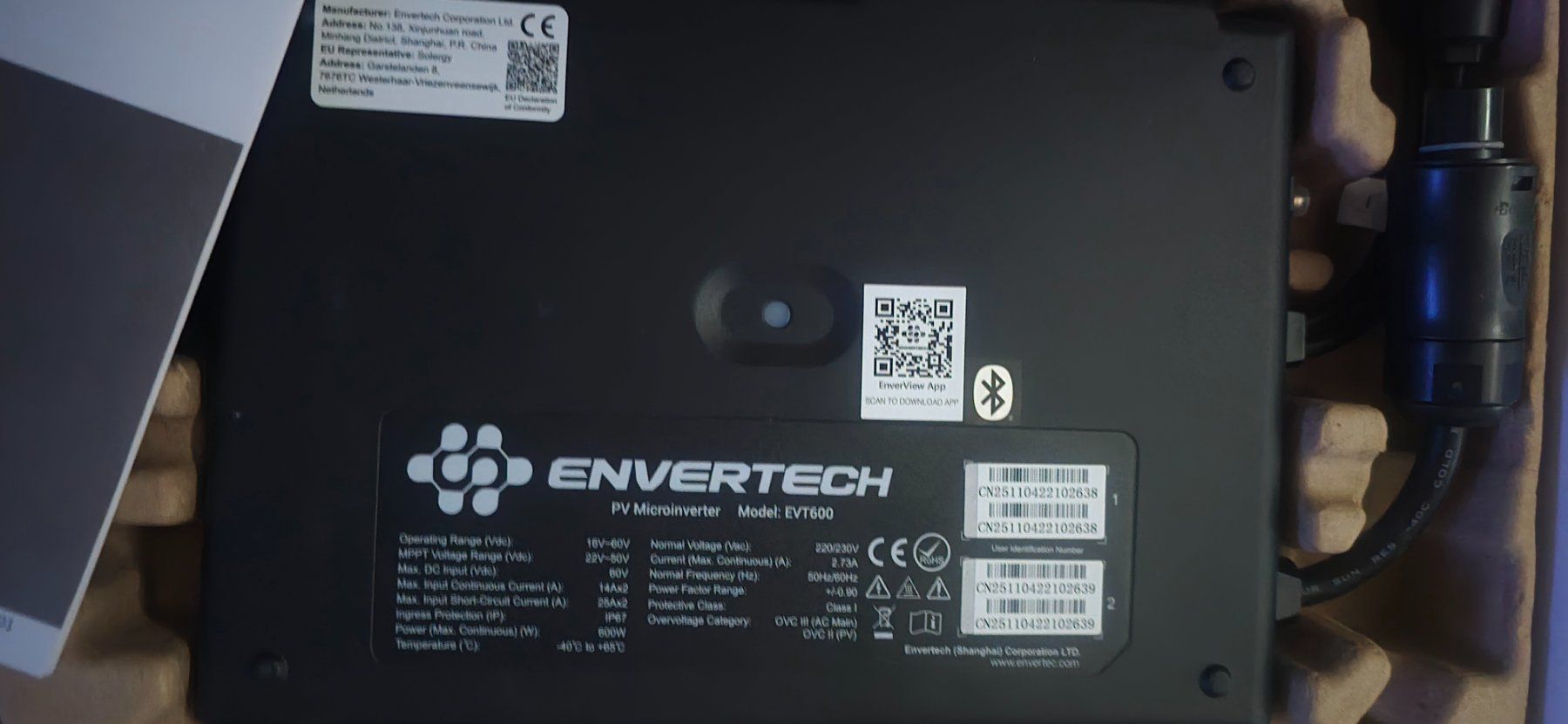 Convertitori: Microinverter Envertech EVT600B neu/originalverpackt – Nuovo (secondo la descrizione) da Seuzach venduto da Verano_2026 2