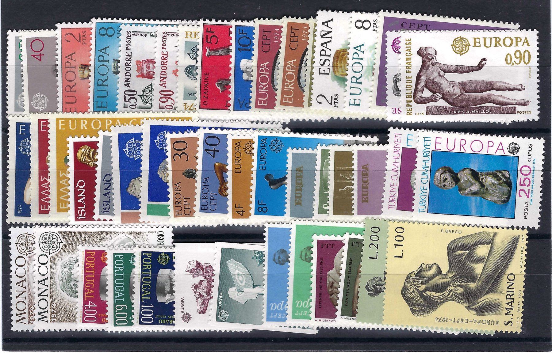 Tutti i francobolli: 1974 - Europa CEPT -  MNH ** – Nuovo (secondo la descrizione) da Laupersdorf venduto da Rc.Jb