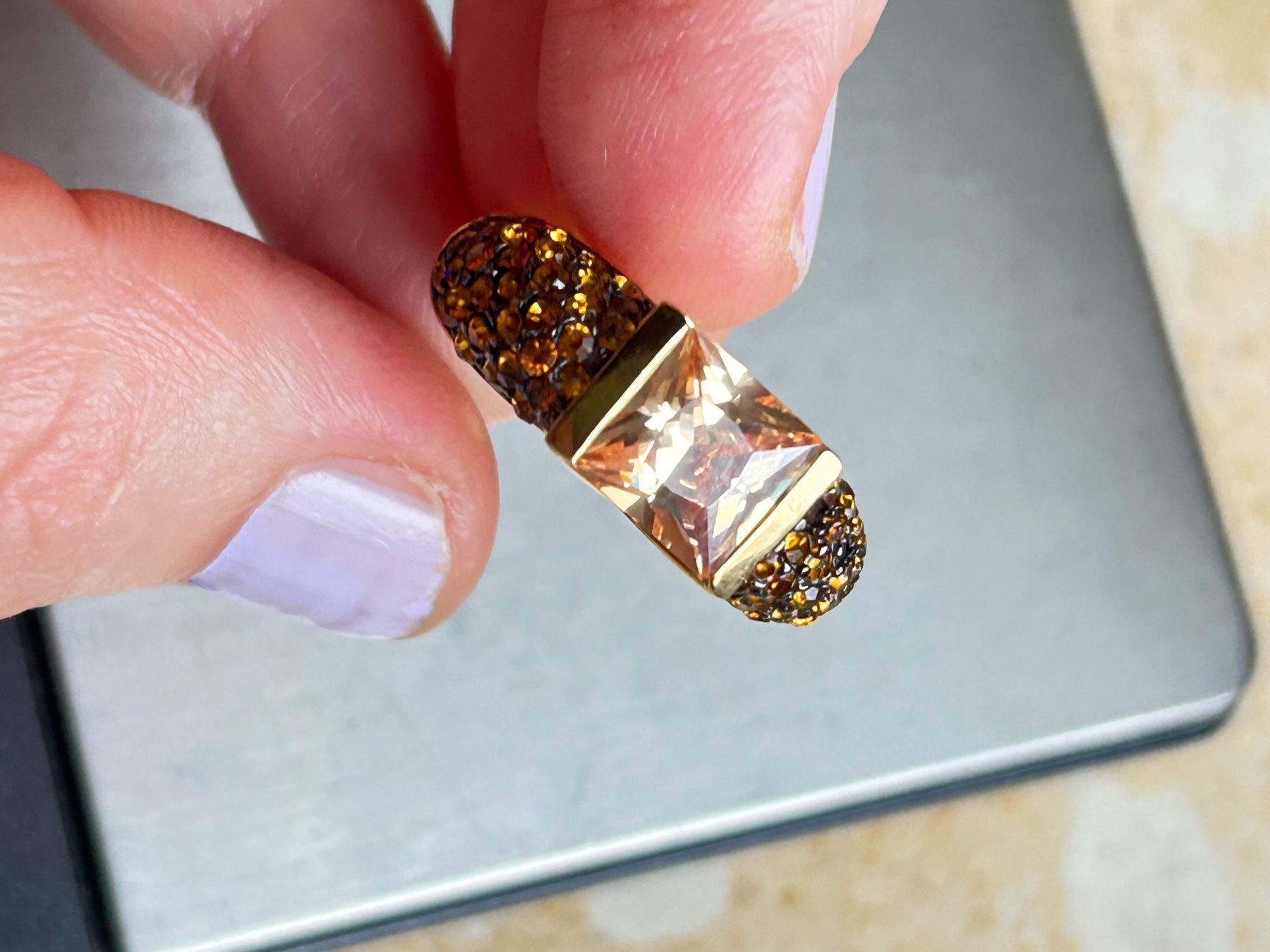 Anelli: Silberring ORANGE golden light (58) – Usato da Laufen venduto da belleskulptur 9