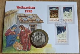 Silbermedaille Weihnachten 1992