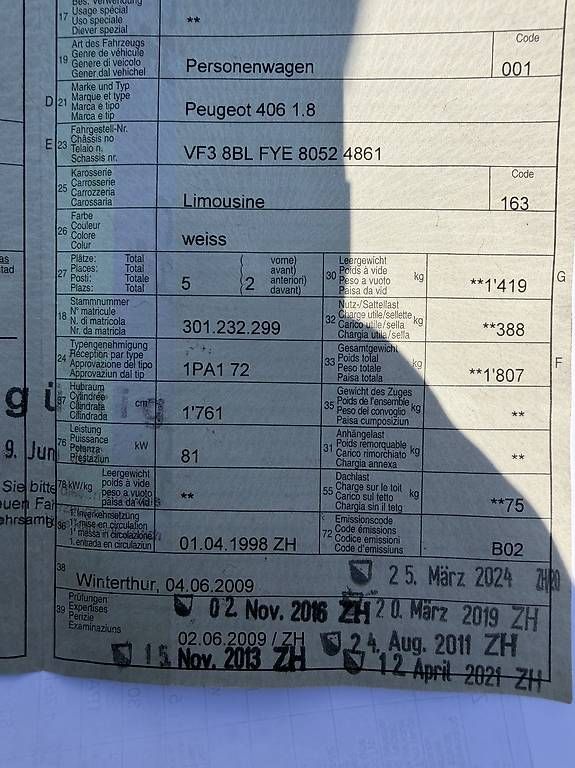 Automobili: Peugeot 406 1.8 16v Benzin – Usato da Luzern venduto da red_bull2 9