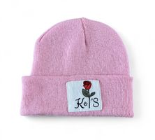 Coole Winter Mütze, Pink mit Rose, Neu und ungetragen!