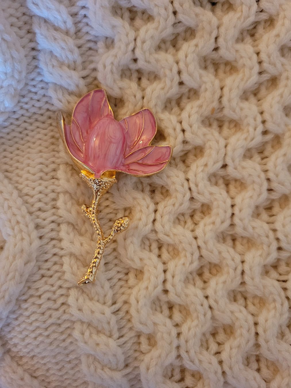 Spille & Fermagli: Broche fleur rose et dorée 8cm – Nuovo (secondo la descrizione) da Bernex venduto da Dariafr 4