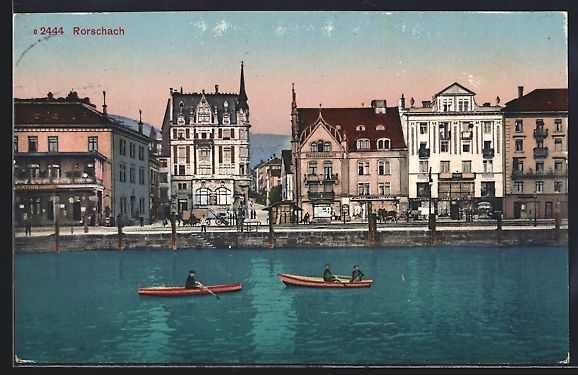Cartes postales: AK Rorschach, Geschäfte am Kai, 1918 – D'occasion à Berlin par bartko-reher