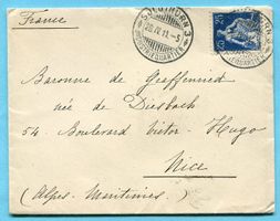 Brief von Solothurn nach Nizza 1911 mit Inhalt