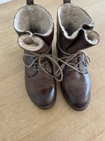  Leder Schnürstiefel gefüttert braun Gr. 40