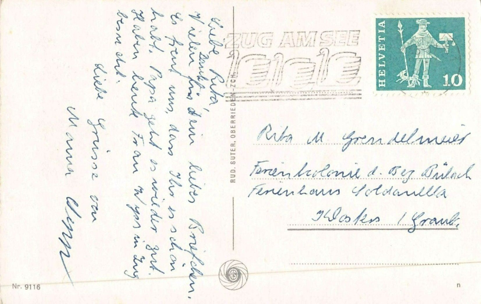 Cartoline postali: Schöne, alte Ansichtskarte: Zugersee – Usato da Winterthur venduto da SchatzchischtliWinti 1