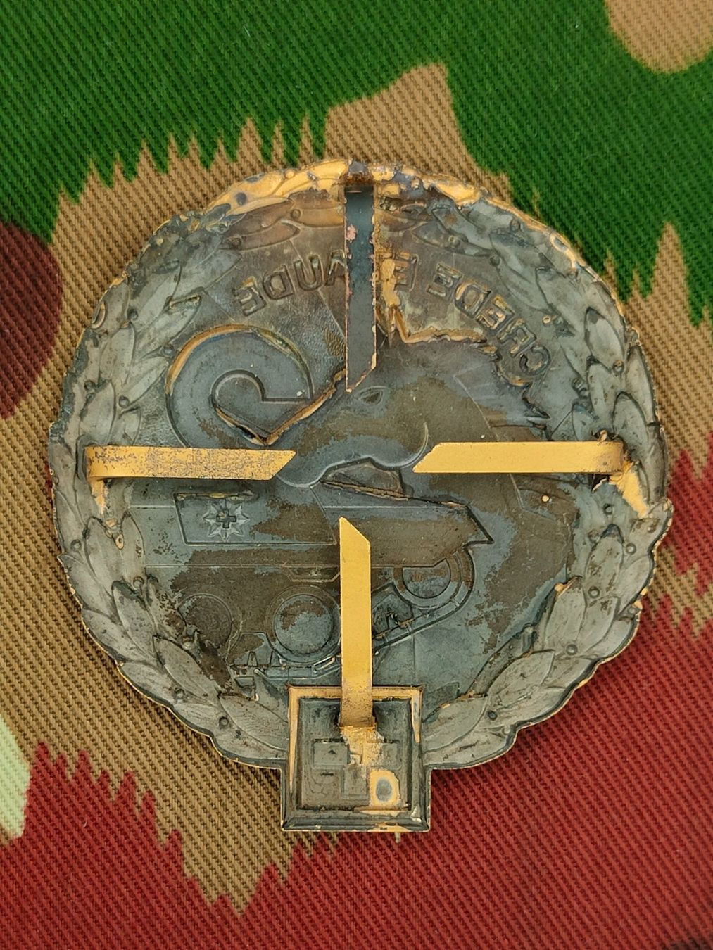 Schweizer Armee Placchette & Badge: Béretemblem Panzerbrigade 2 Goldkranz – Usato da Bauma venduto da SwissMilitaria 1