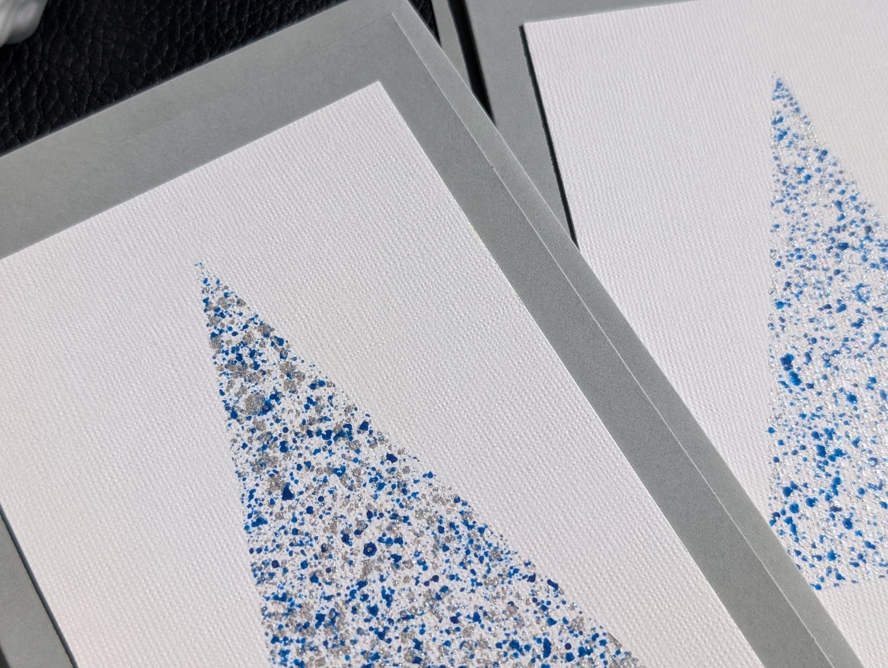 Cartoline: Weihnachtskarte blau-silber Weihnachtsbaum – Set 2 Karten – Nuovo e nell'imballaggio originale da Winterthur venduto da LaVieColor 2