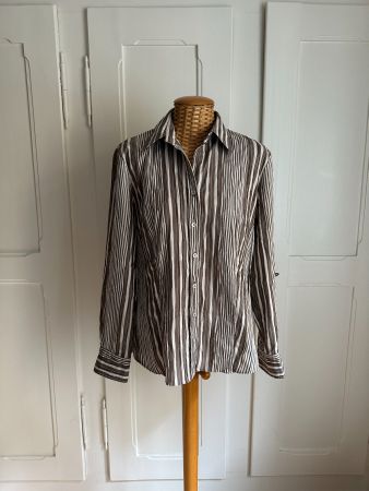 GERRY WEBER - Bluse braun-weiss gestreift L