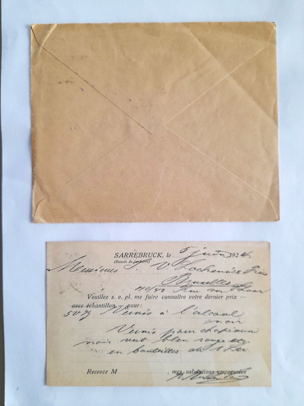 Alle Briefmarken: SAARGEBIET - 2 Bedarfsbelege 1924 – Gebraucht aus Uster von schepus23 3