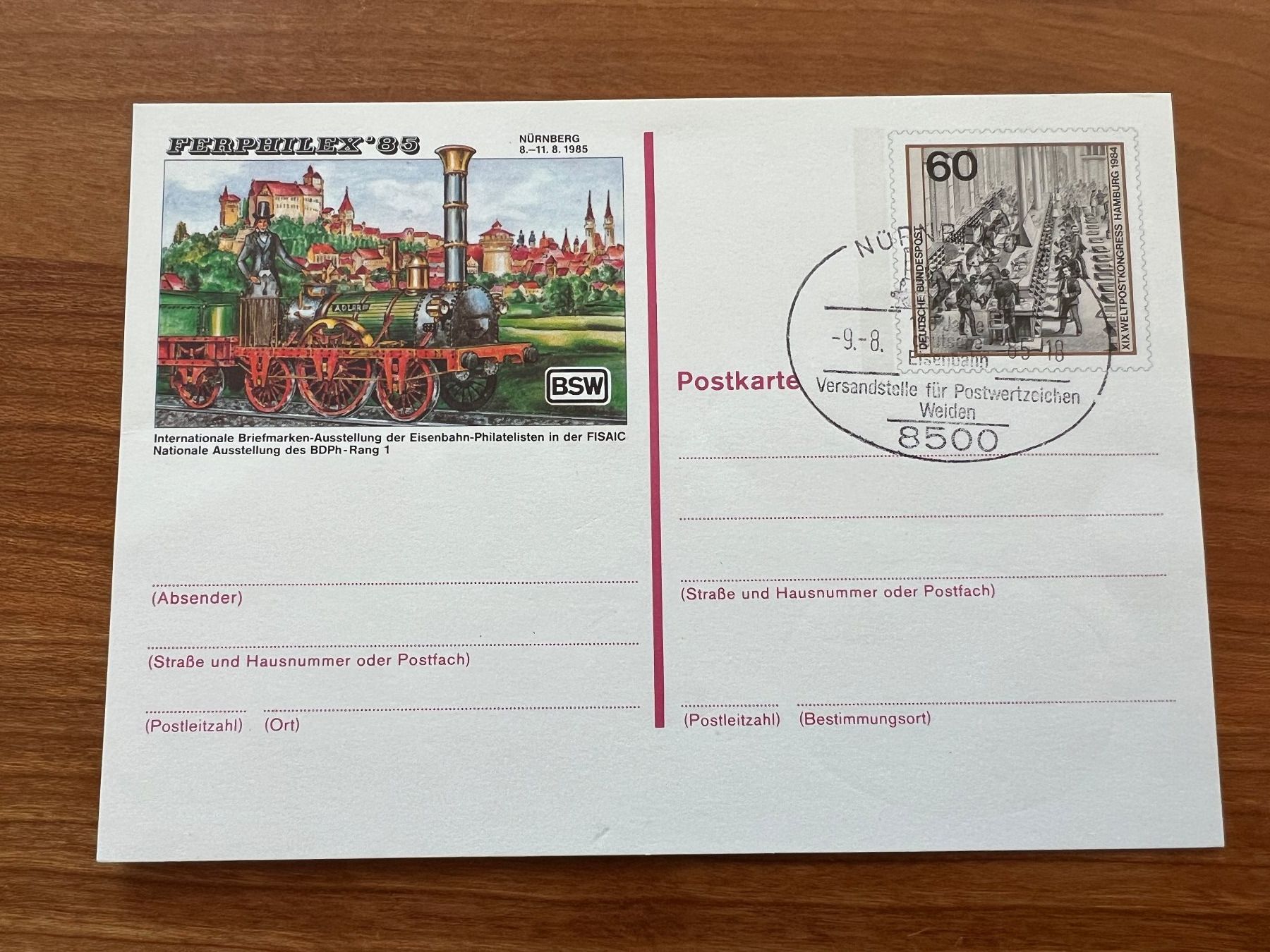 Tutti i francobolli: Ferphilex  Eisenbahn  Karte1985 (E1631) – Usato da Hinwil venduto da Sidi4