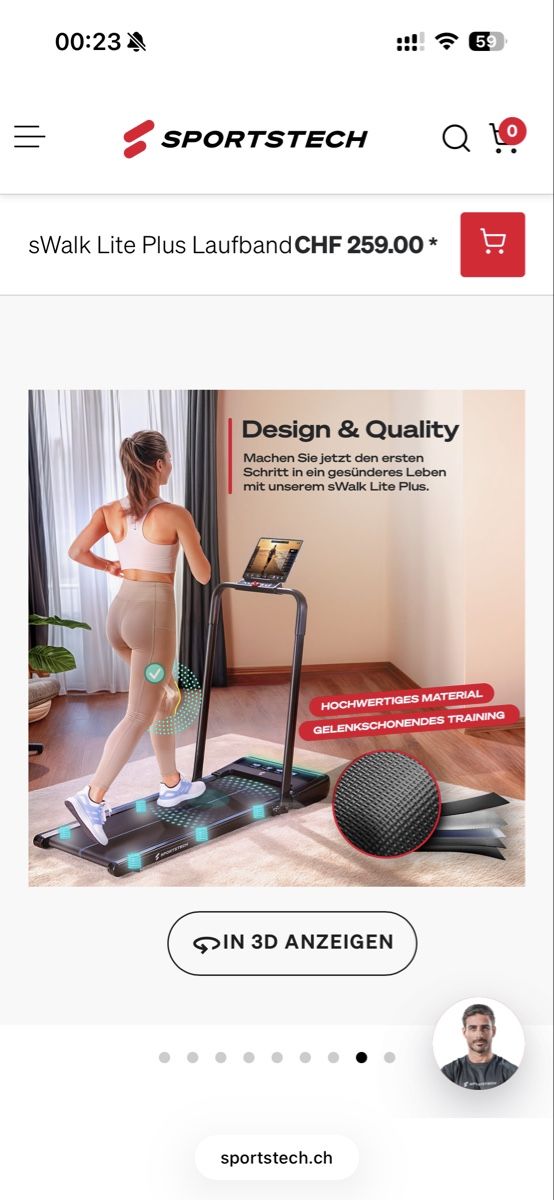 Hometrainer: sWalk Lite Plus Laufband / Walking Pad – Usato da Zürich venduto da kat_ww7d 7
