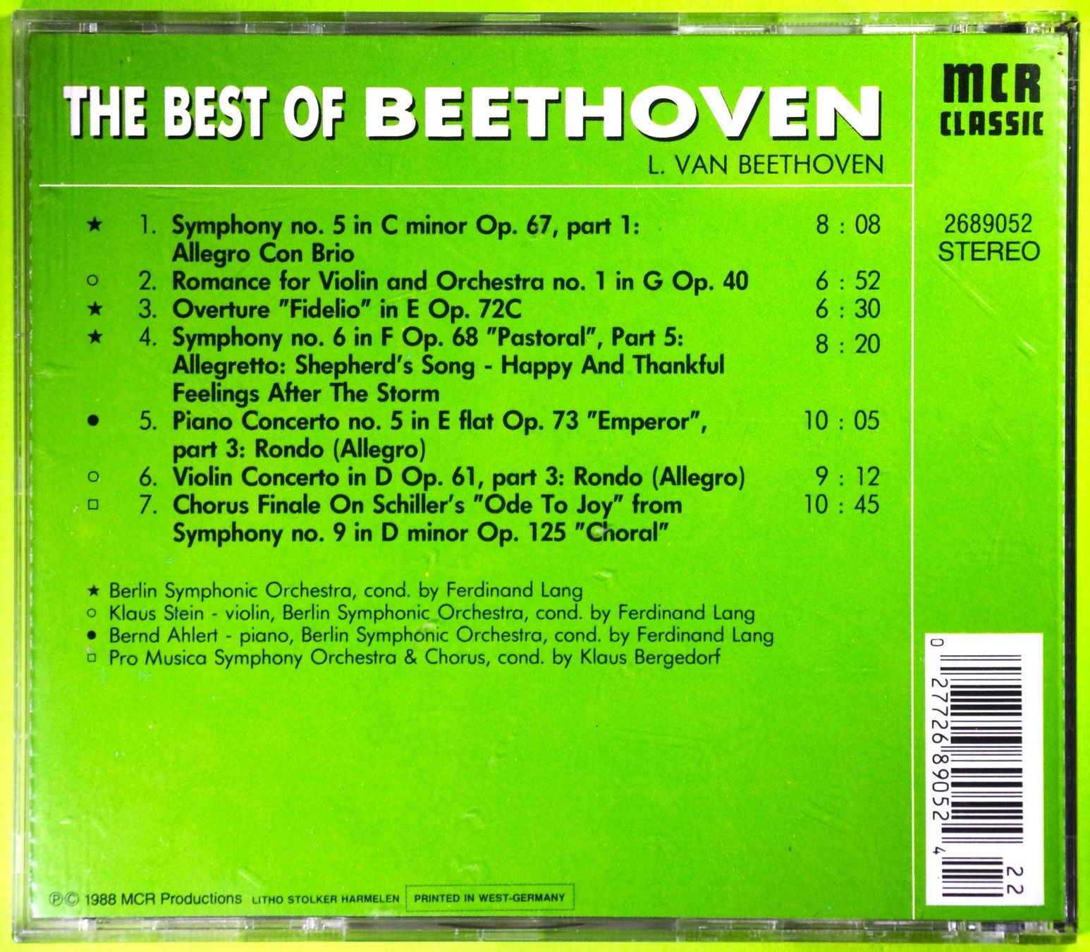 CD: BEETHOVEN  /  THE BEST OF – Nuovo (secondo la descrizione) da Luzern venduto da piro12 1