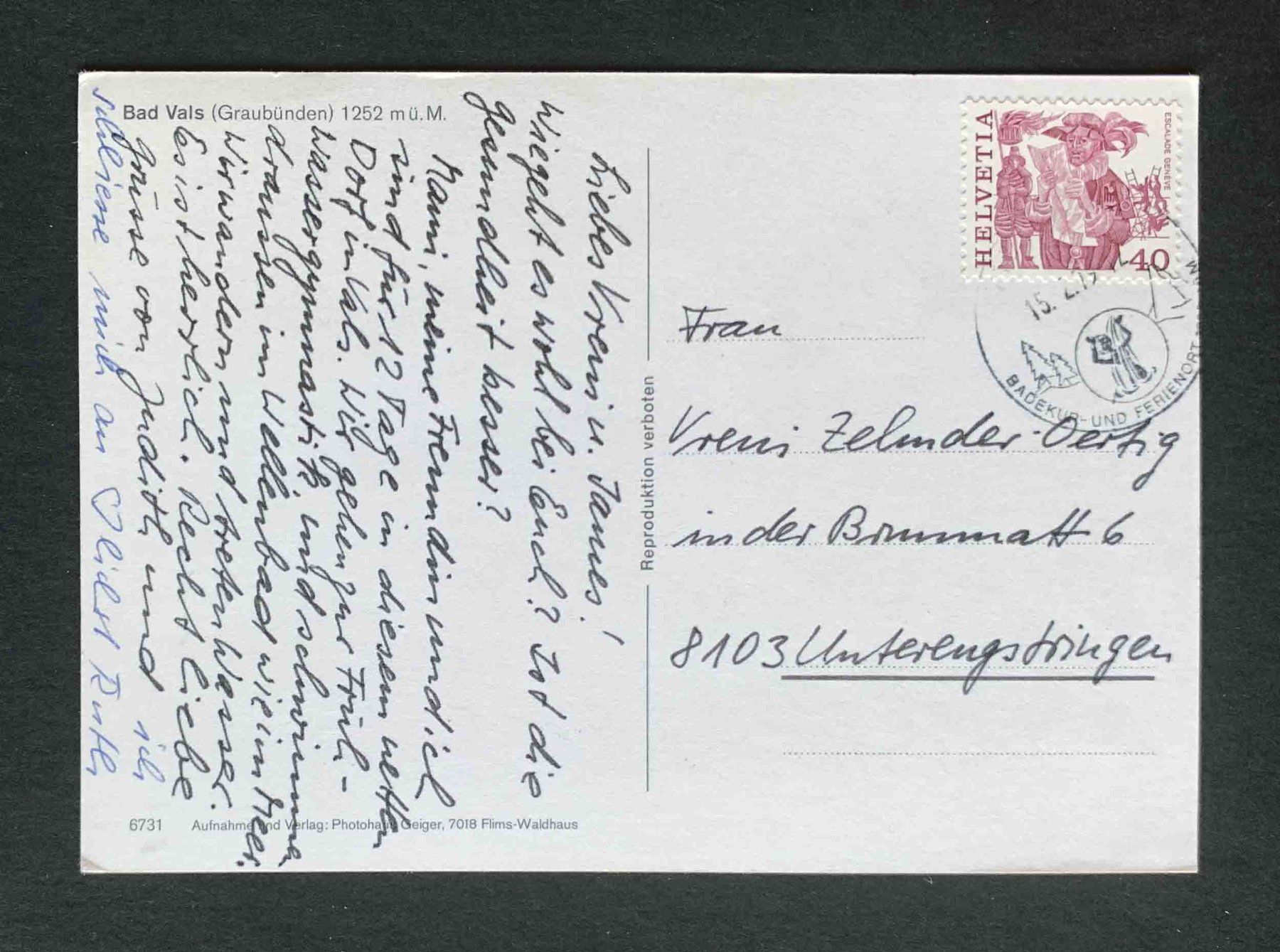 Cartes postales: AK Bad Vals Graubünden – D'occasion à Goldau par artelier1 1