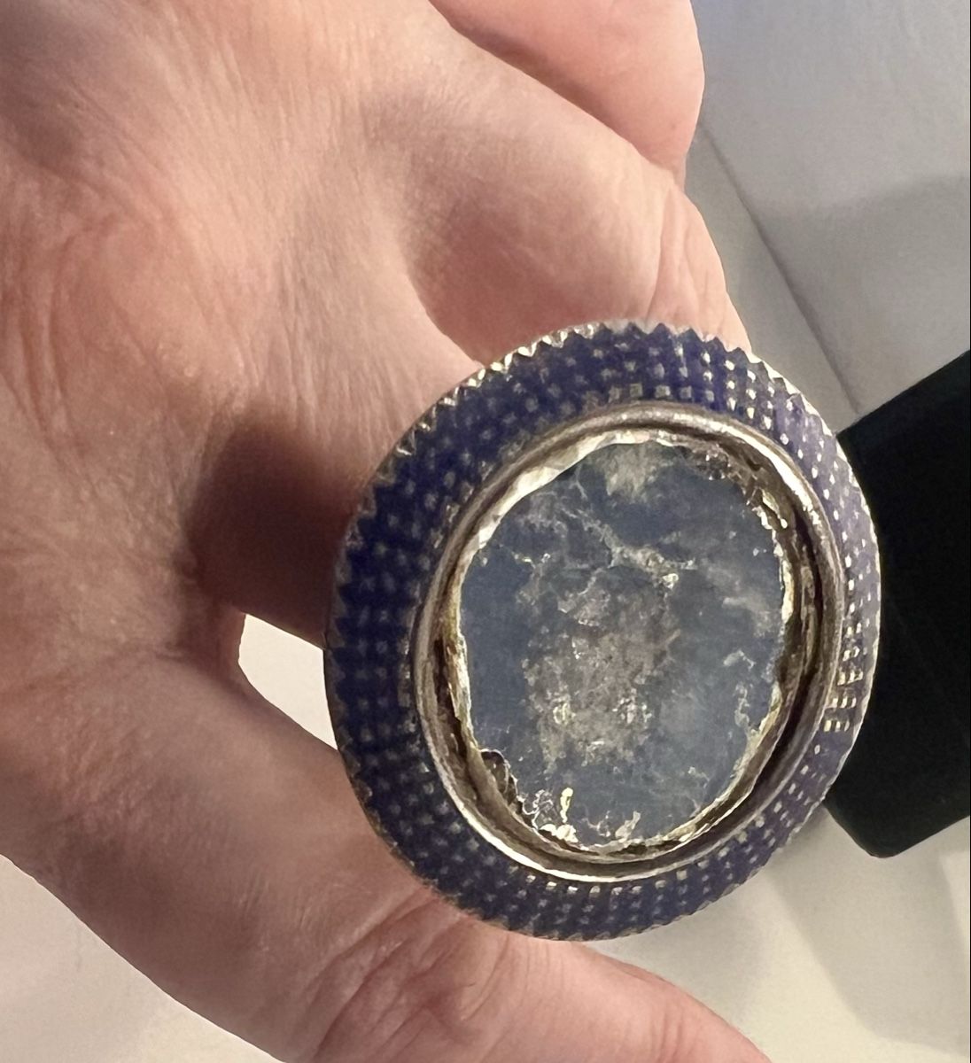 Anelli: Bague MULTAN argent a émail bleu  profond, pièce rare – Usato da Genève venduto da DELIRBEADS 7